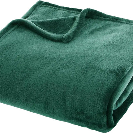Atmosphera fleece deken/fleeceplaid - smaragd groen - 180 x 230 cm - polyester - Molton Bankdeken