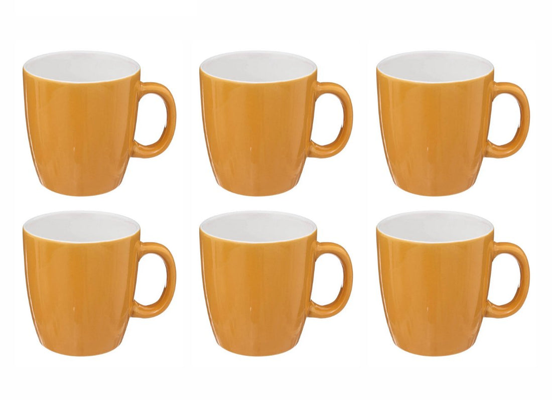 Colorama koffiemokken geel – set van 6, 18 cl, voor espresso en cappuccino