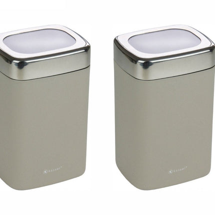 Set van 2 - RVS Voorraadbus met Acryl Deksel - Bewaarbox voor Koffie, Thee & Suiker - 11x9x17 cm