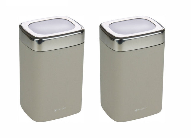 Set van 2 - RVS Voorraadbus met Acryl Deksel - Bewaarbox voor Koffie, Thee & Suiker - 11x9x17 cm