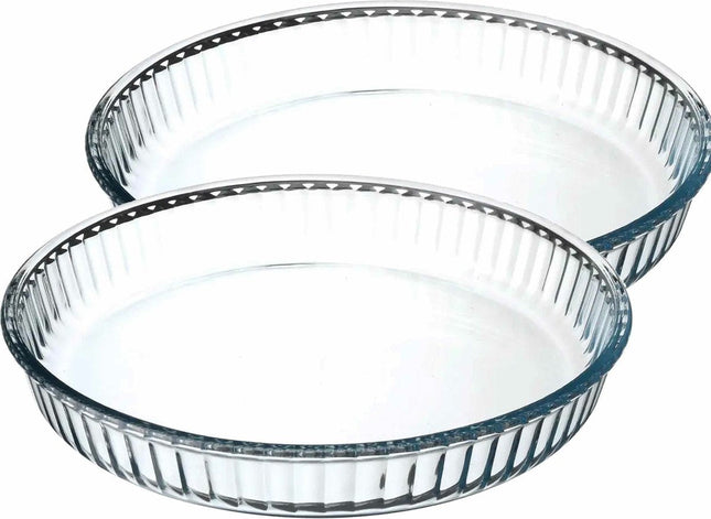 Secret de Gourmet Ovenschaal rond - Transparant Glas - D32/H5 cm - 2x