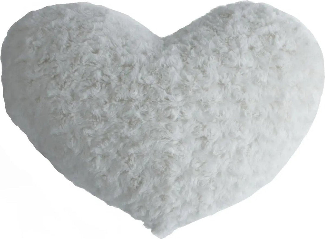 Atmosphera Plüschsofa-Kissen Herzform - weiß - 28 x 36 cm - Zierkissen - für drinnen