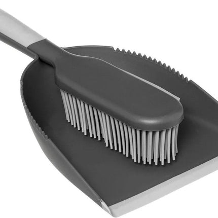 5Five Stoffer en blik Siliconen - grijs - 33 x 17,5 cm - kunststof/rubber - Schoonmaken - Speciale veger