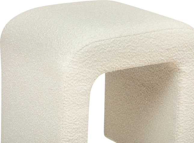 Atmosphera Sevi Poef - Bouclé - Wit