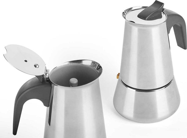 Kinvara Percolator Italiaans koffiezetapparaat - staal - zilver - 4kopjes - Koffiezetter