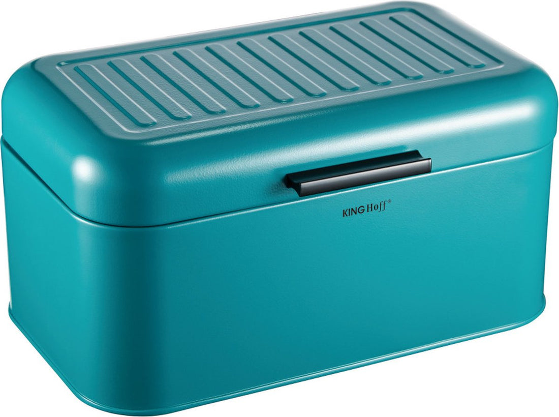 Kinghoff 1711 broodtrommel turquoise – staal, 10,5 liter