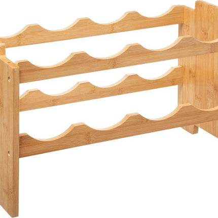 Stapelbaar bamboe flessenrek/wijnrek voor 8 flessen 46 x 24,5 x 29,5 cm - Wijnfles houder