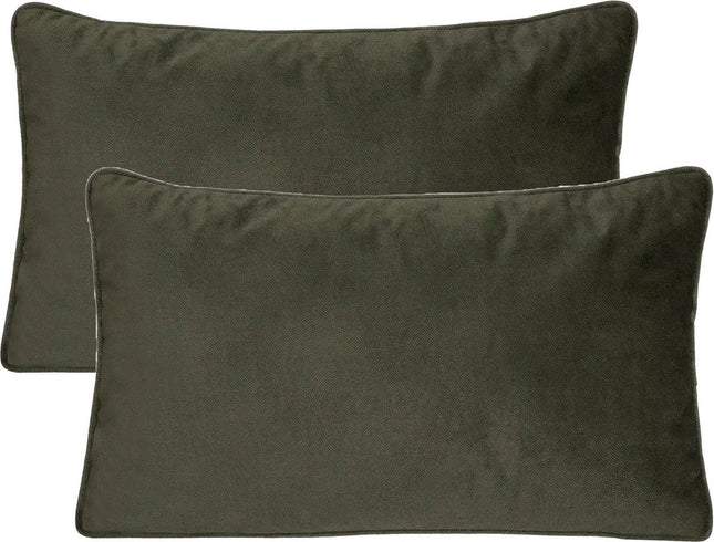 Atmosphera Bank/sierkussens Sophia - 2x stuks - 30 x 50 cm - polyester met rits