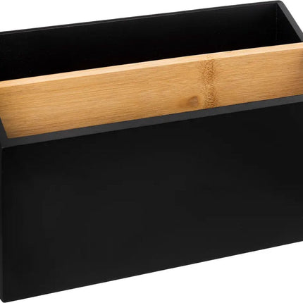 5Five lectuurbak/tijdschriftcassette zwart - 25 x 9 x 16 cm - hout