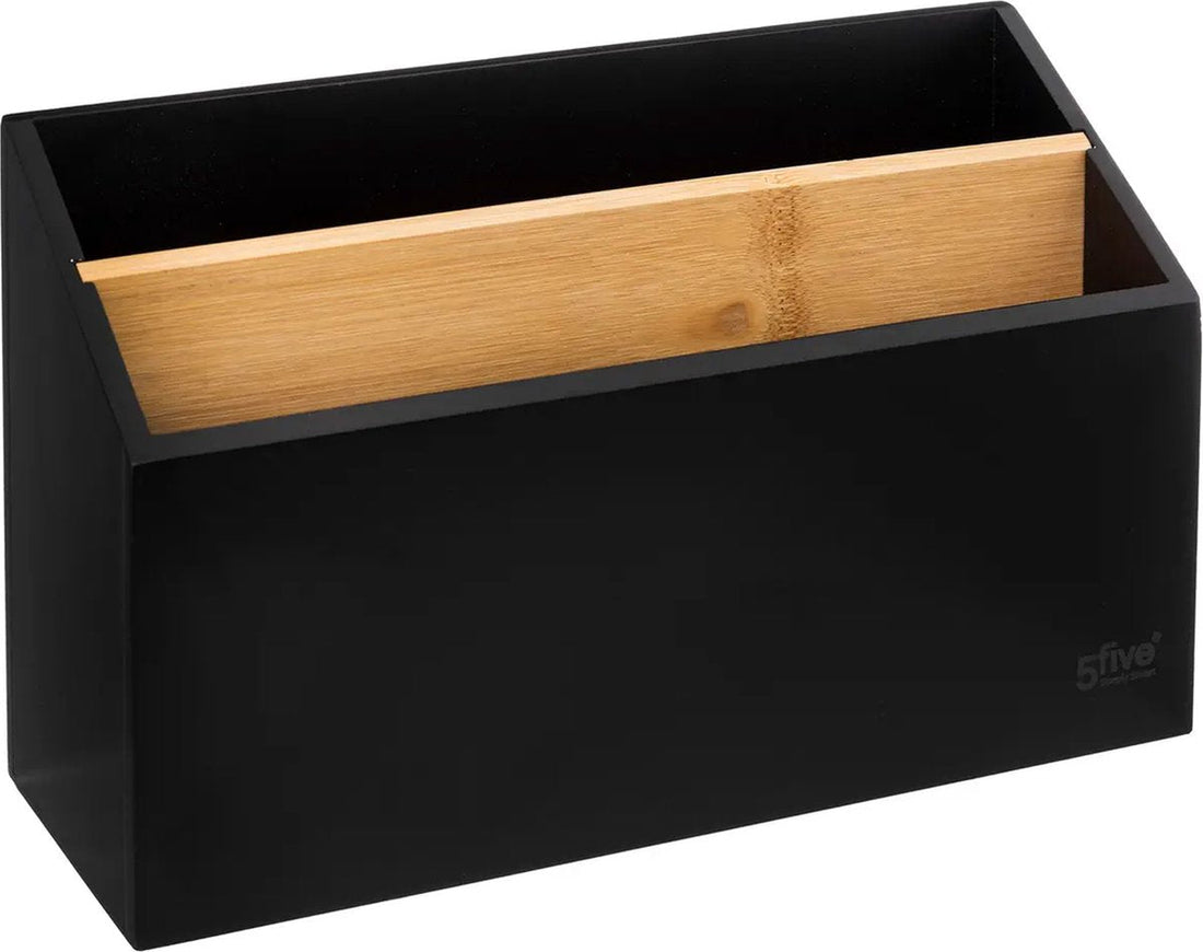 5Five Zeitschriftenhalter/Magazin-Sammler schwarz - 25 x 9 x 16 cm - Holz