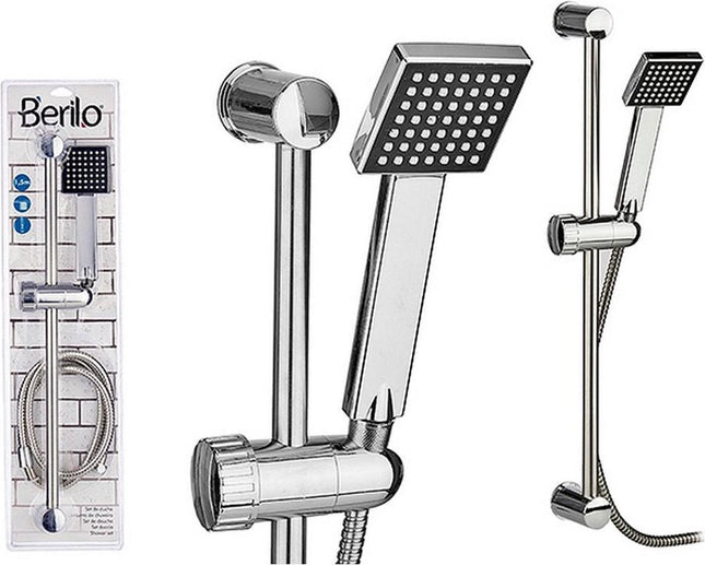 Douchekop 3-functies met doucheslang aan muurstang - Doucheslang is 1.5 meter - Badkamer artikelen