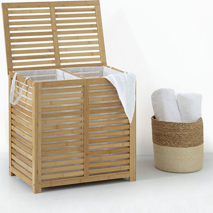 5Five Sicela Dubbele Wasmand 100L - Bamboe - 58 x 40 x 60 CM