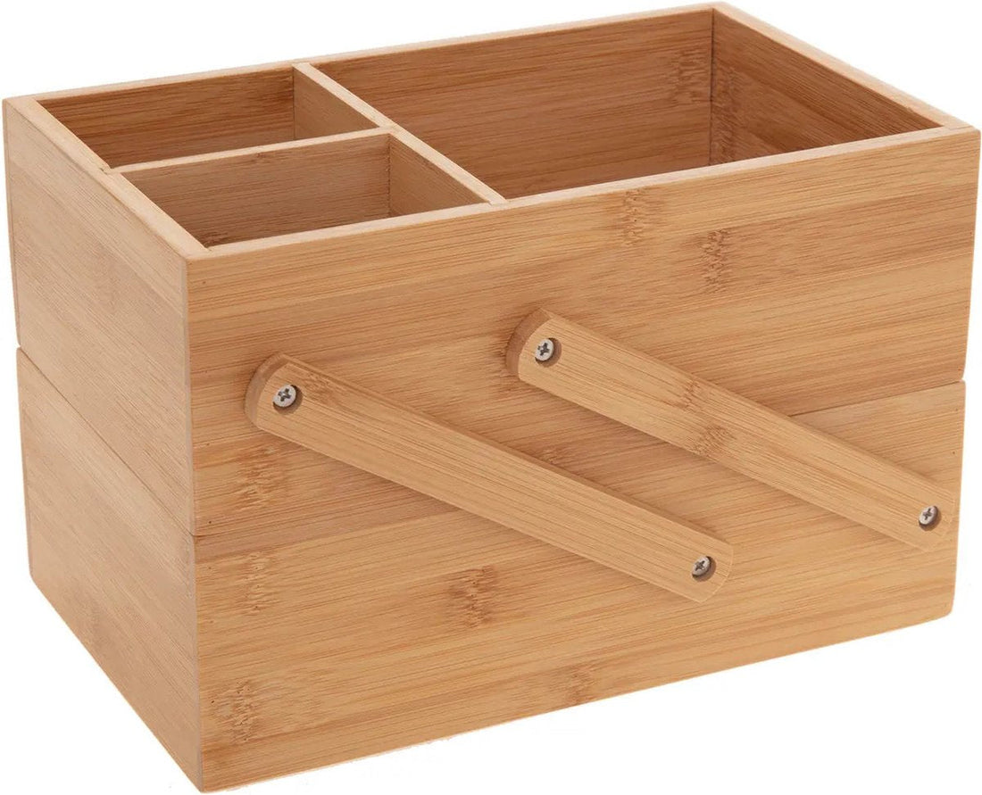 5Five make-up organizer van bamboe hout – 2 lagen, 25 x 16 cm