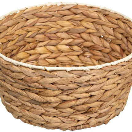 5Five Rieten gevlochten mandje - naturel - D36 x H13 cm - rond - opbergmandje - broodjes - badkamer