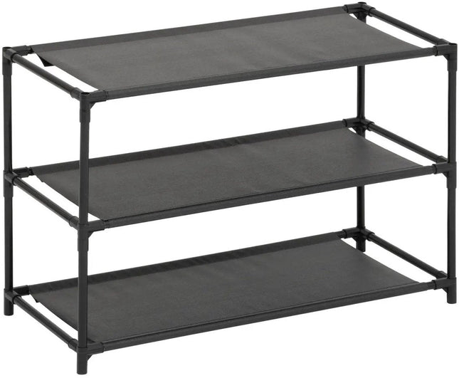 5Five Schoenenrek Intissa - 3-laags - metaal/kunststof - 57 x 25 x 39 cm - voor 9 paar schoenen - zwart