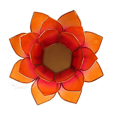 Lotus sfeerlicht 2-kleurig roze-oranje -- Ø 13.5 cm - Waxinelichthouder -