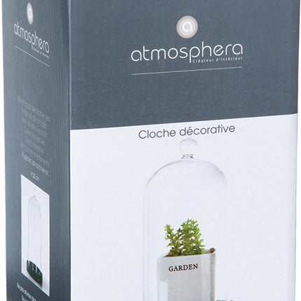 Atmosphera Home decoratie glazen stolp op houten plateau