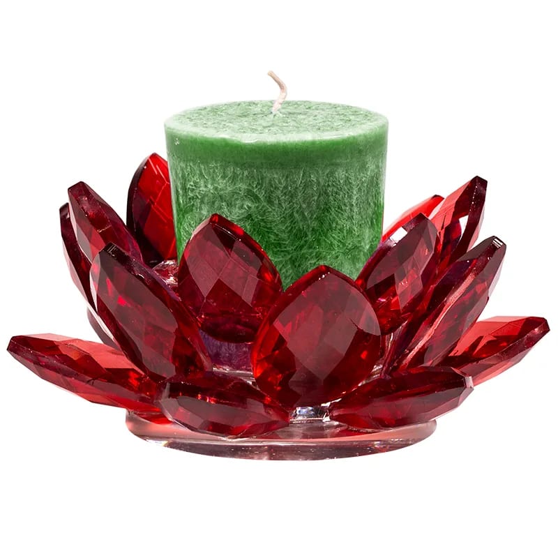 Lotus kaarshouder kristal rood