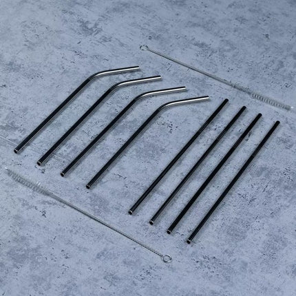 Kinghoff RVS Drinkrietjes Set - 8 Delig - Eco-vriendelijk - Met Schoonmaakborstel en Opbergtas - Model KH1357