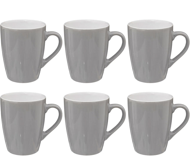 Holland Design Koffie mokken/bekers  met oor - steengrijs - 380 ml