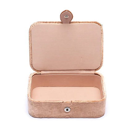 Sieraden / tarotdoos fluweel beige met bloemen