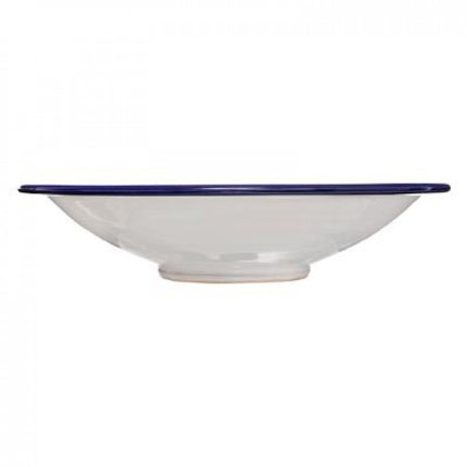 Aardewerk presentatiebord D22 cm - Blauw en wit