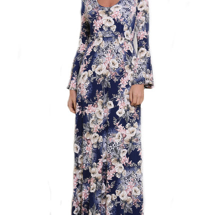 Maxi-jurk bloemen corail