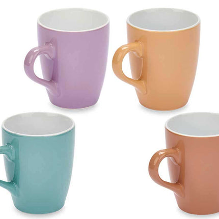 Set van 4 kleurrijke keramische mokken - 360 ml