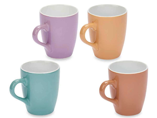 Set van 4 kleurrijke keramische mokken - 360 ml