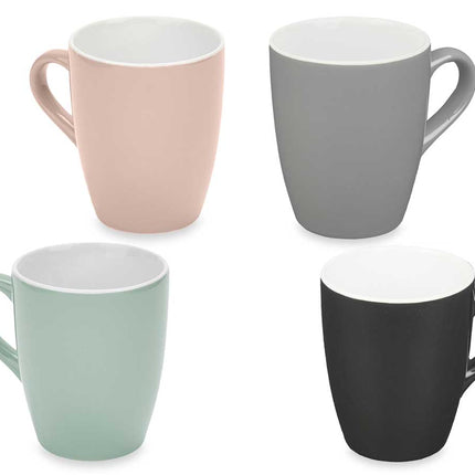 Set van 4 keramische mokken - 360 ml in moderne kleuren