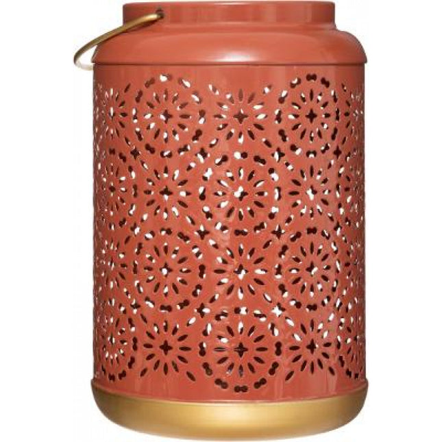 Lantaarn - Windlicht terracota Metaal - Hoogte 19 cm