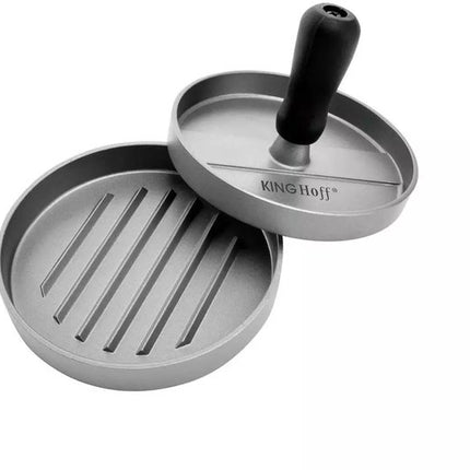 Kinghoff Hamburger Pers - Aluminium - Ø12 cm - Met Anti-Aanbaklaag en Ribbelpatroon - Model KH1740
