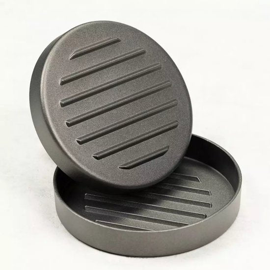 Kinghoff Hamburger Pers - Aluminium - Ø12 cm - Met Anti-Aanbaklaag en Ribbelpatroon - Model KH1740