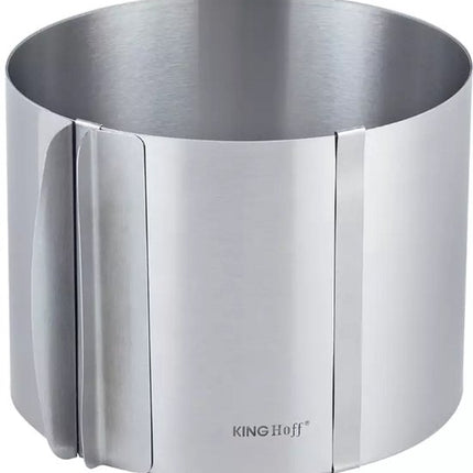 Kinghoff KH1792 - Verstelbare Cake Ring - Rond - Diameter 16 tot 30 cm - Hoogte 12 cm - Hoogwaardig RVS - Satijn Afwerking - Cakevorm - Taartvorm - Bakvorm