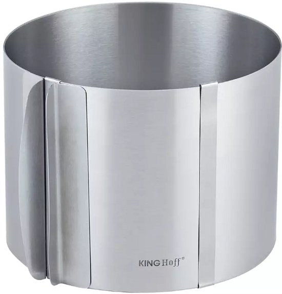 Kinghoff KH1792 - Verstelbare Cake Ring - Rond - Diameter 16 tot 30 cm - Hoogte 12 cm - Hoogwaardig RVS - Satijn Afwerking - Cakevorm - Taartvorm - Bakvorm
