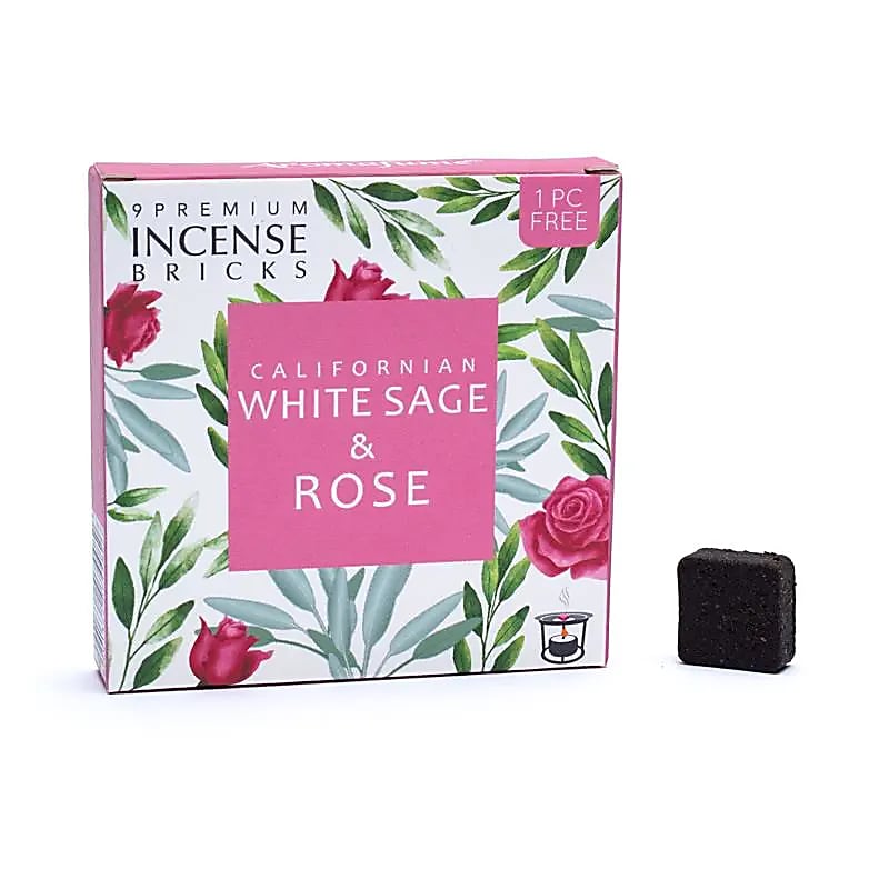 Aromafume wierookblokjes witte salie & roos