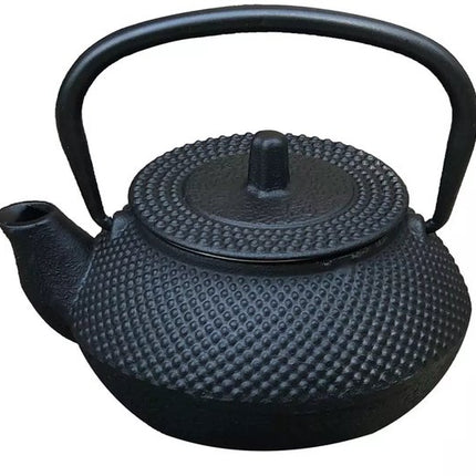 Kinghoff Gietijzeren Theepot met Filter - 0,3 Liter (KH1817) - Inclusief Suiker- en Theebakjes met Houten Deksels - Traditioneel Design met Moderne Functionaliteit