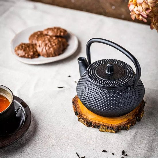 Kinghoff gietijzeren theepot met filter – 0,3 liter, met suiker- en theebakjes – foto 4