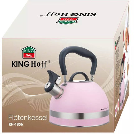 Kinghoff KH1856 Fluitketel - RVS - 1,8 Liter - Geschikt voor Alle Warmtebronnen (Incl. inductie) - Opvouwbaar Handvat