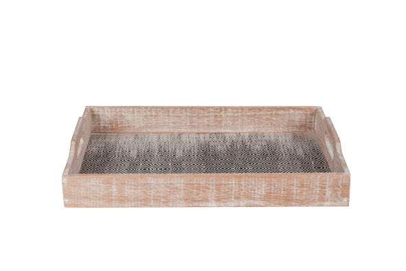 Houten splash dienblad set van 2