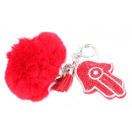 Khmisa tas/sleutelhanger met strass steentjes