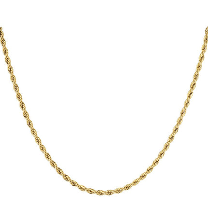 Gouden Gedraaide Heren-/Damesketting – Stoere Vlechtketting – 60 cm – Stainless Steel