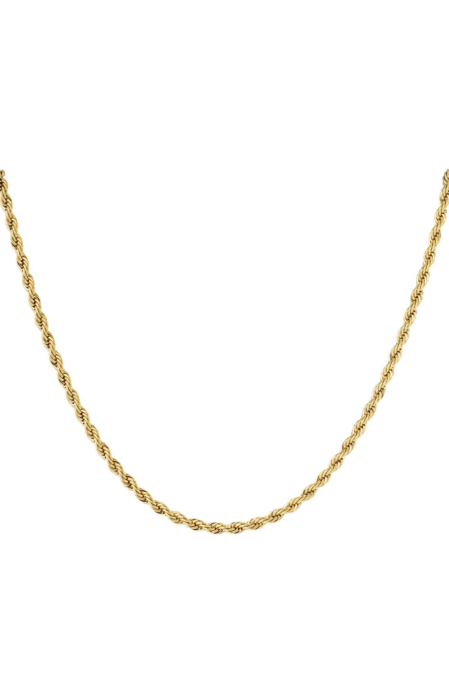 Gouden Gedraaide Heren- / Damesketting – Stoere Vlechtketting – 60 cm – Stainless Steel