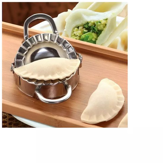 Kinghoff 2-in-1 Deegpers - Deegmal - RVS -  Ravioli, Dumpling & Samosa Maker - 13 x 8 x 2,5 cm - Vaatwasserbestendig - Pastei maker - Deegvormer