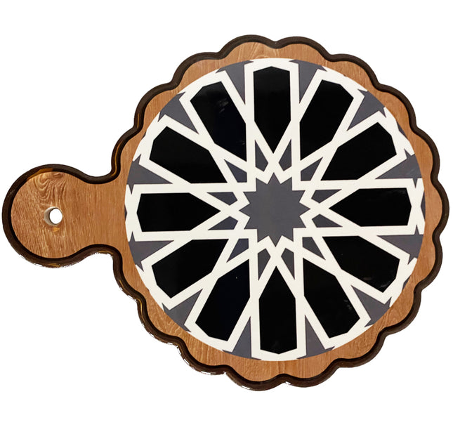 Geometrische Keramische onderzetter met handvat Ø18