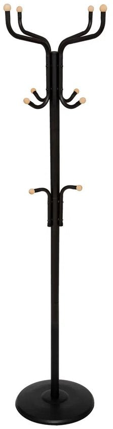 5Five staande kapstok in boomvorm – zwart metaal, 11 haken, 178 cm