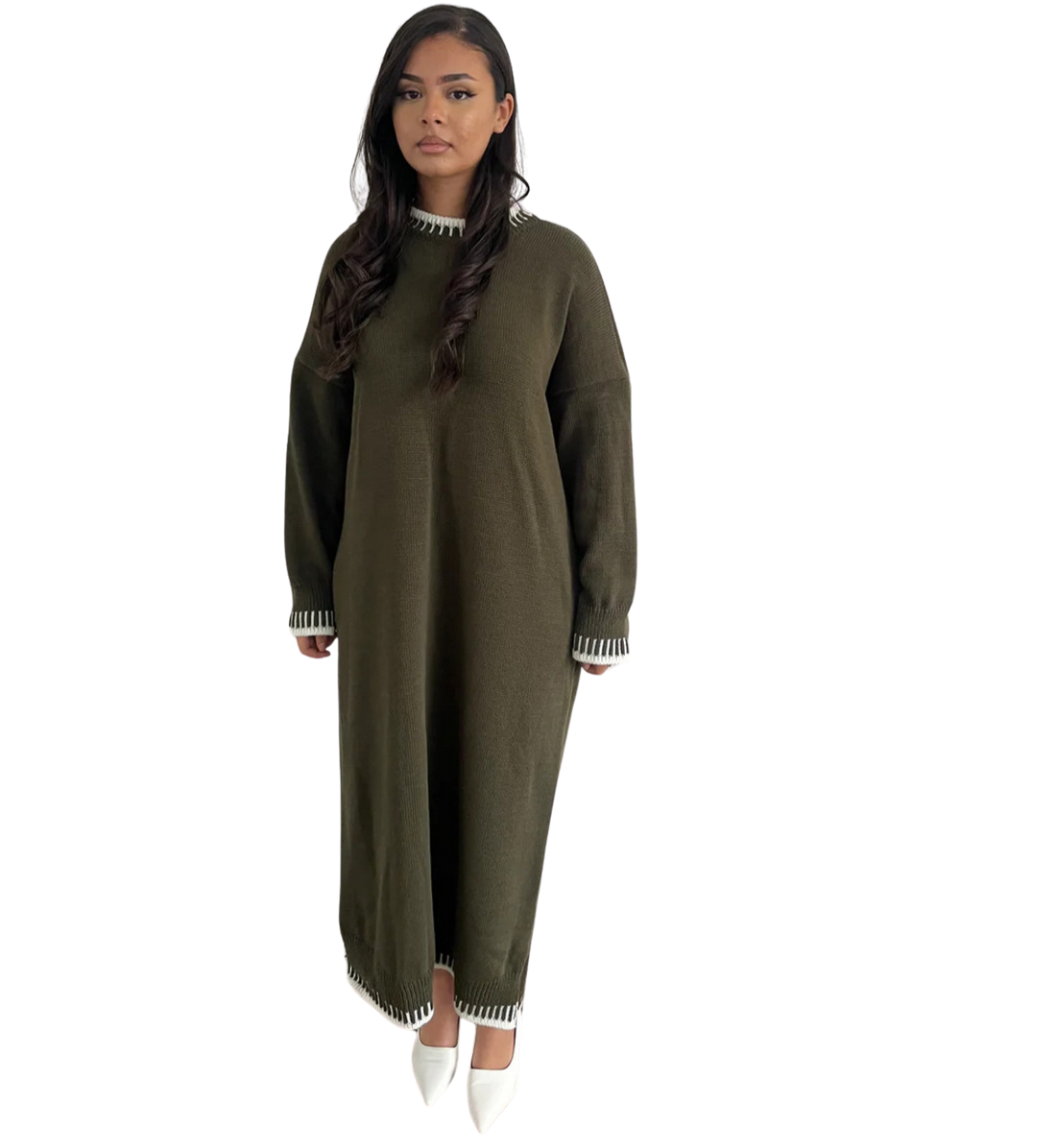 Lilly Dress – truijurk met kettingaccenten aan hals, mouwen en zoom – foto 4