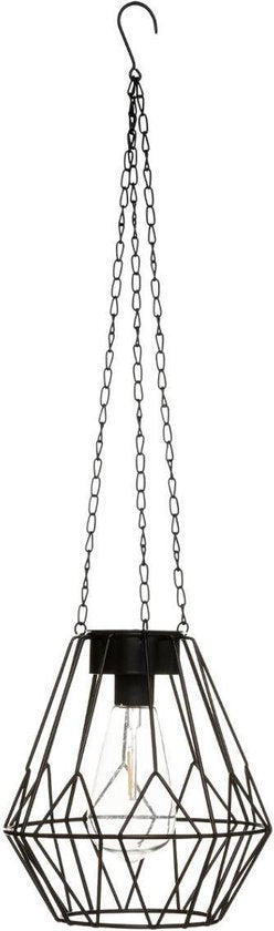 Solar hanglamp zwart op zonne-energie – met ketting van 40 cm