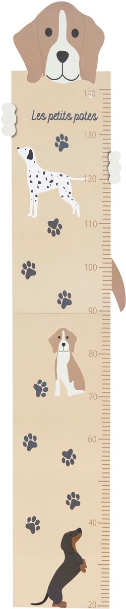 Toise Atmosphera Kids Woef - Règle de mesure pour enfant - L29xH140 cm - Beige