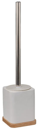 Natureo Badkameraccessoiresset - Luxe Badkamer Set - Badkamer Accessoires Set - Toiletborstel - Tandenborstelhouder - Zeepdispenser 300 ml - Polyresin/ASH - Wit